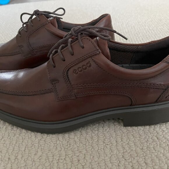Men's Brown Leather Ecco lace-up shoe EUsize 43/US 9-9.5 - Picture 5 of 9